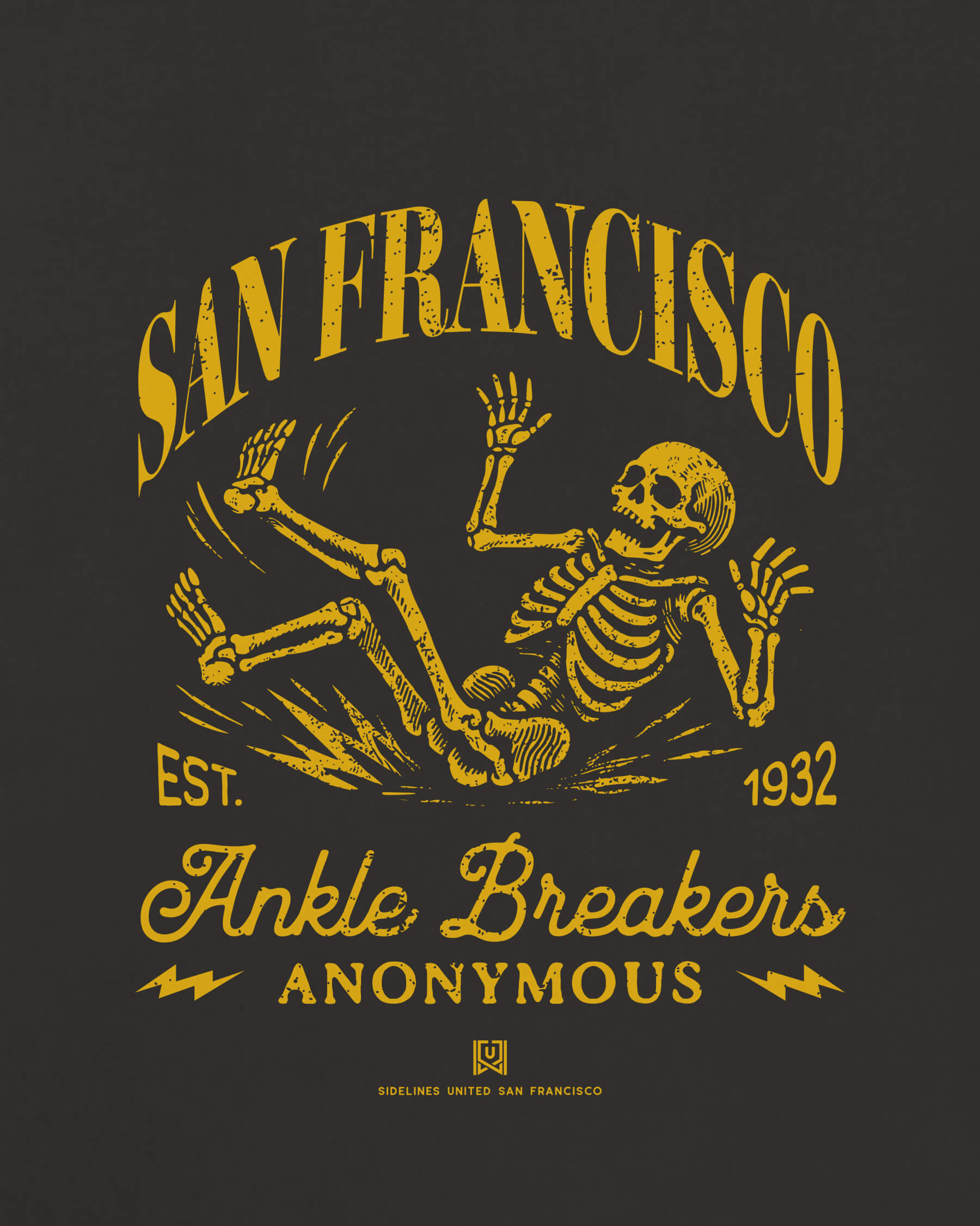 SF Ankle Breakers Tee - Washed Black / Gold - Zoom
