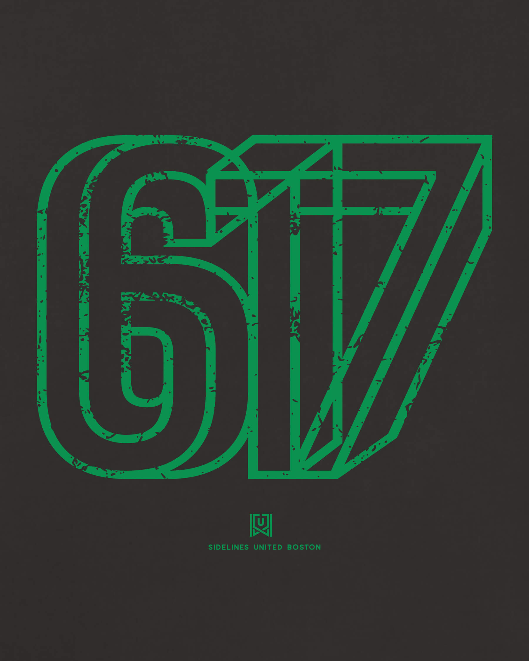 BOS Area Tee - Washed Black / Green - Zoom