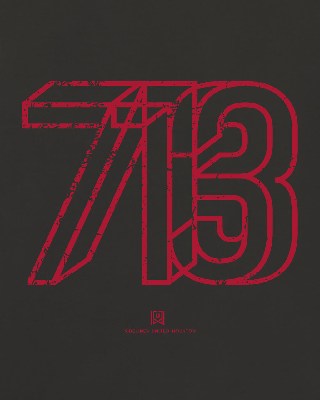 HOU Area Tee - Washed Black / Red - Zoom