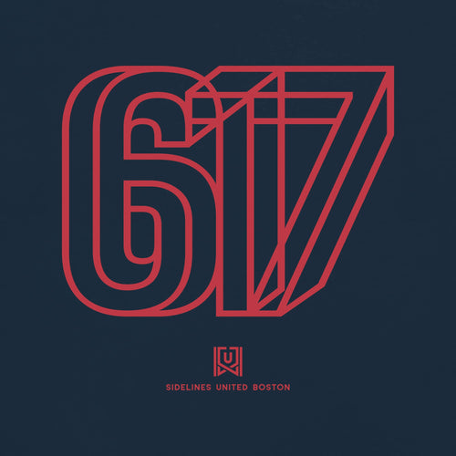 Boston Area Code Navy Tee