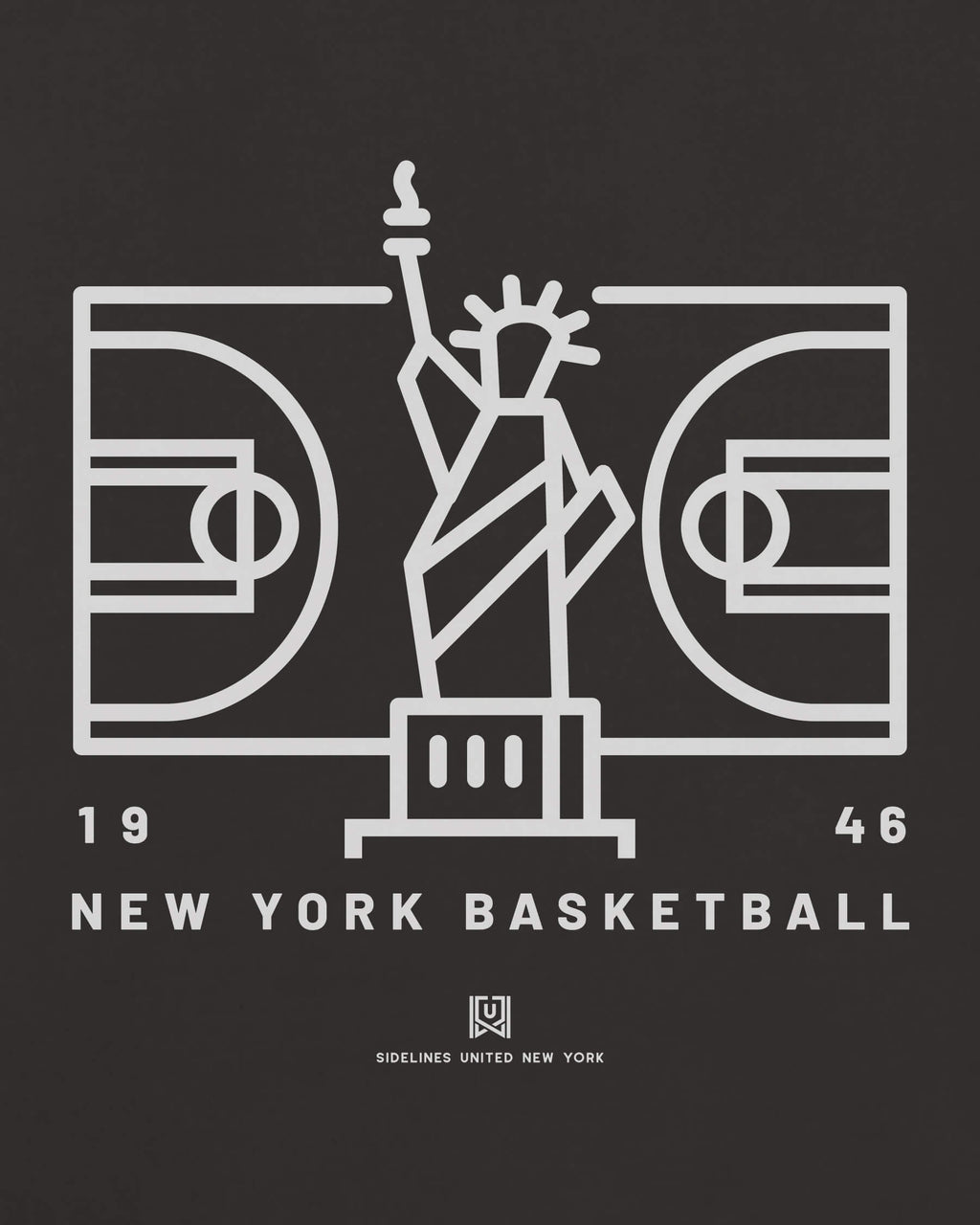 NY Ballin Tee - Washed Black / White - Zoom