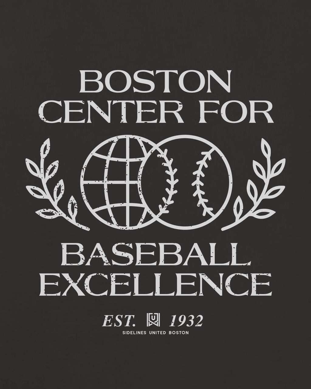 BOS Baseball Excellence Tee - Washed Black / White - Zoom