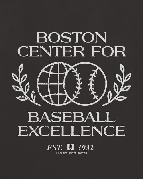 BOS Baseball Excellence Tee - Washed Black / White - Zoom