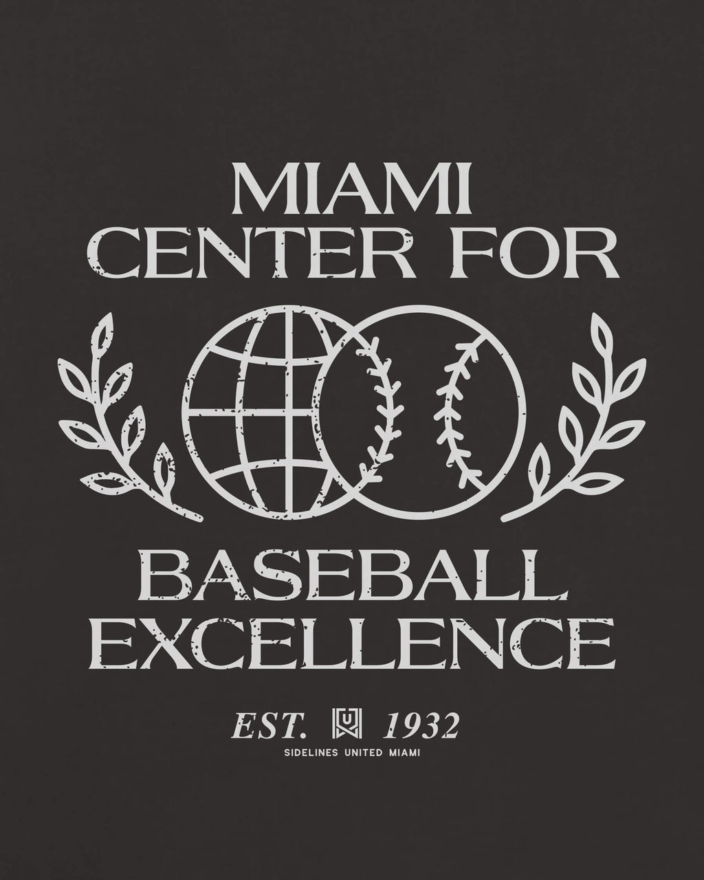 MIA Baseball Excellence Tee - Washed Black / White - Zoom