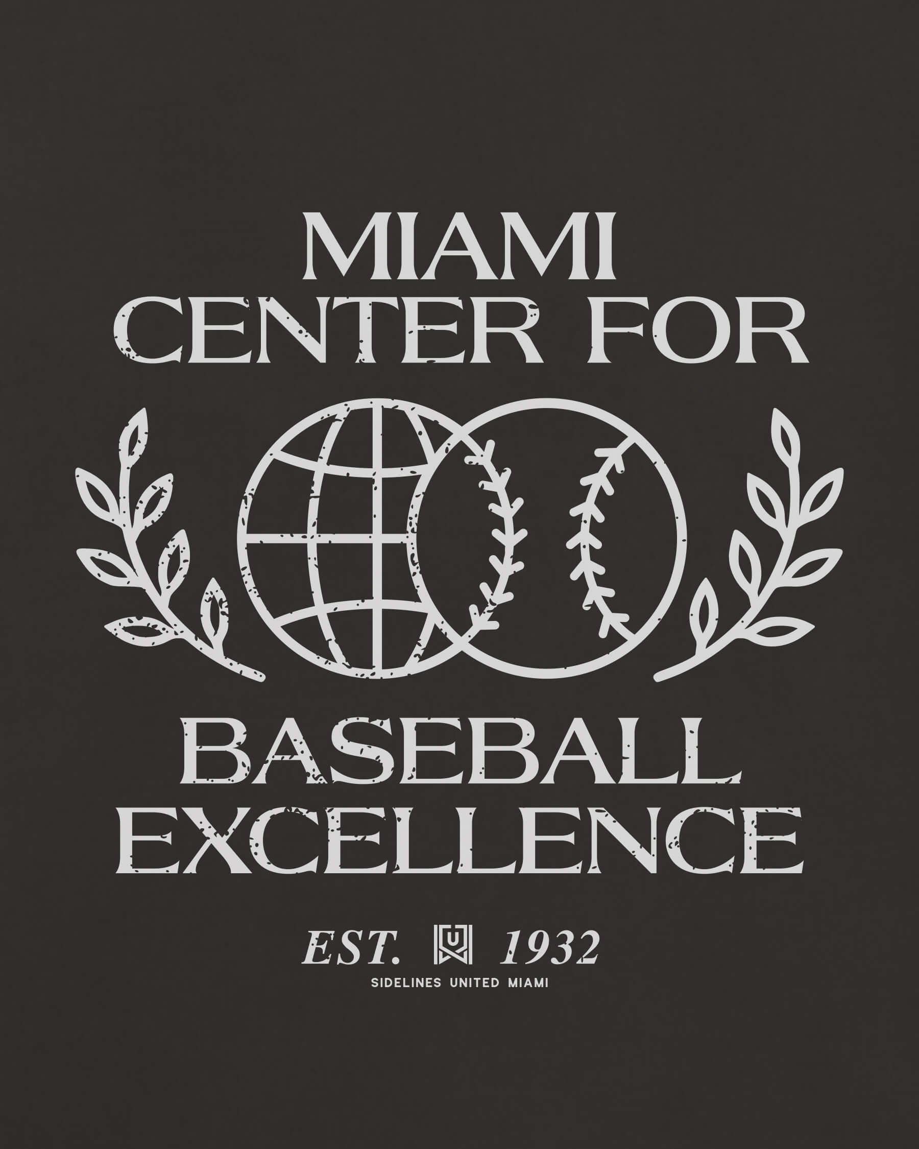 MIA Baseball Excellence Tee - Washed Black / White - Zoom
