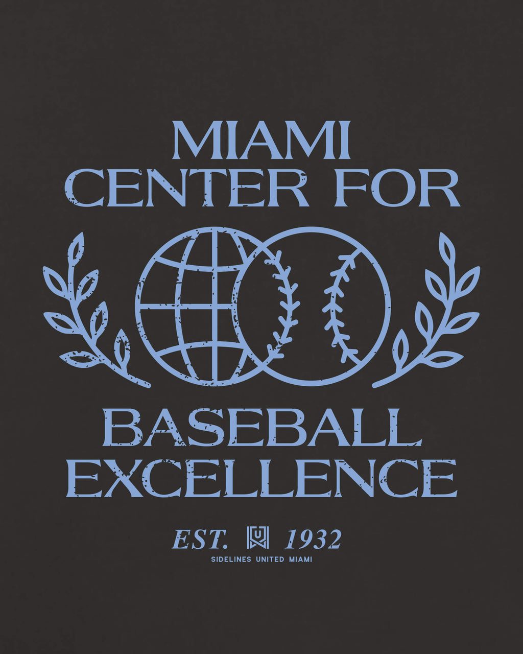 MIA Baseball Excellence Tee - Washed Black / Blue - Zoom
