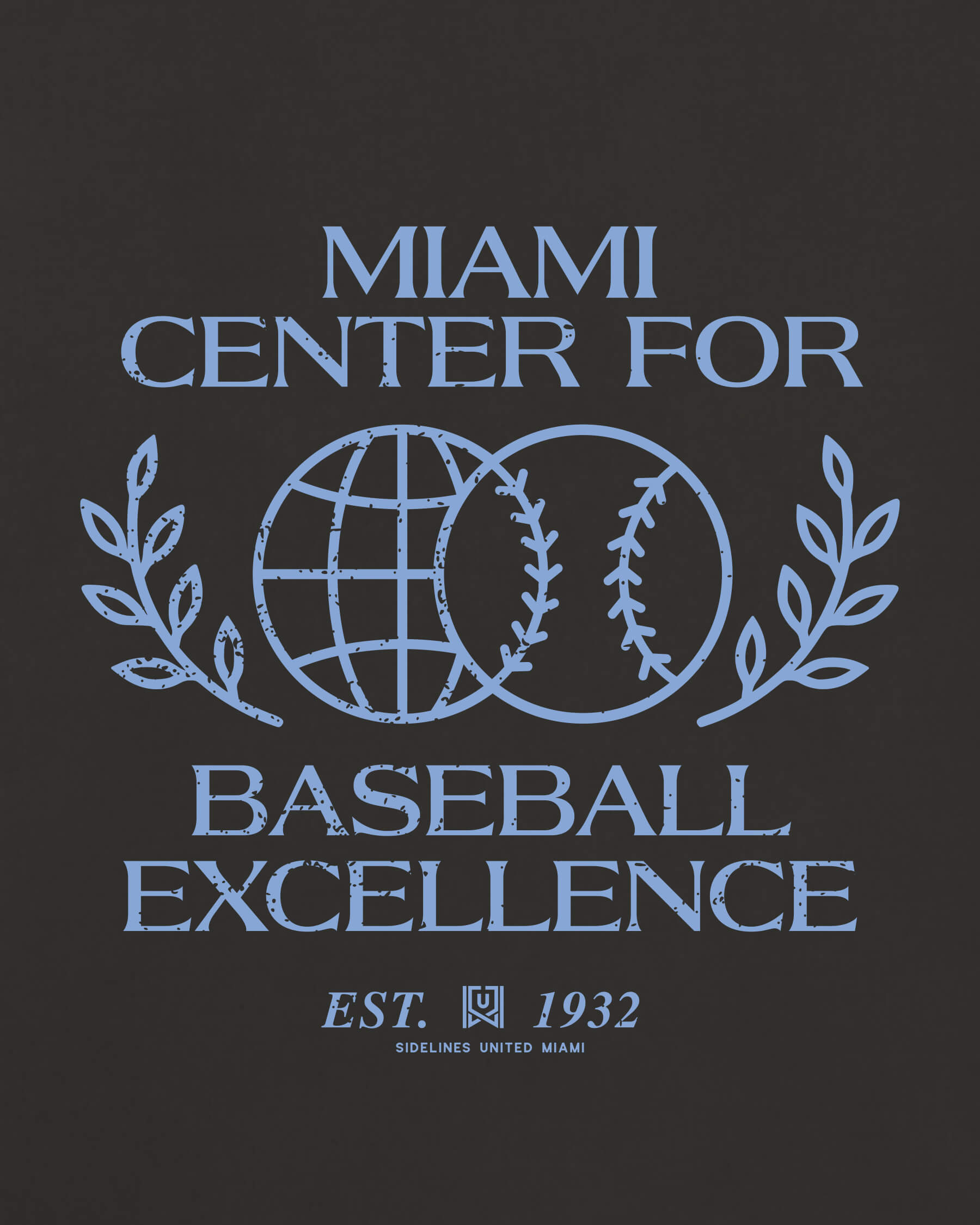 MIA Baseball Excellence Tee - Washed Black / Blue - Zoom