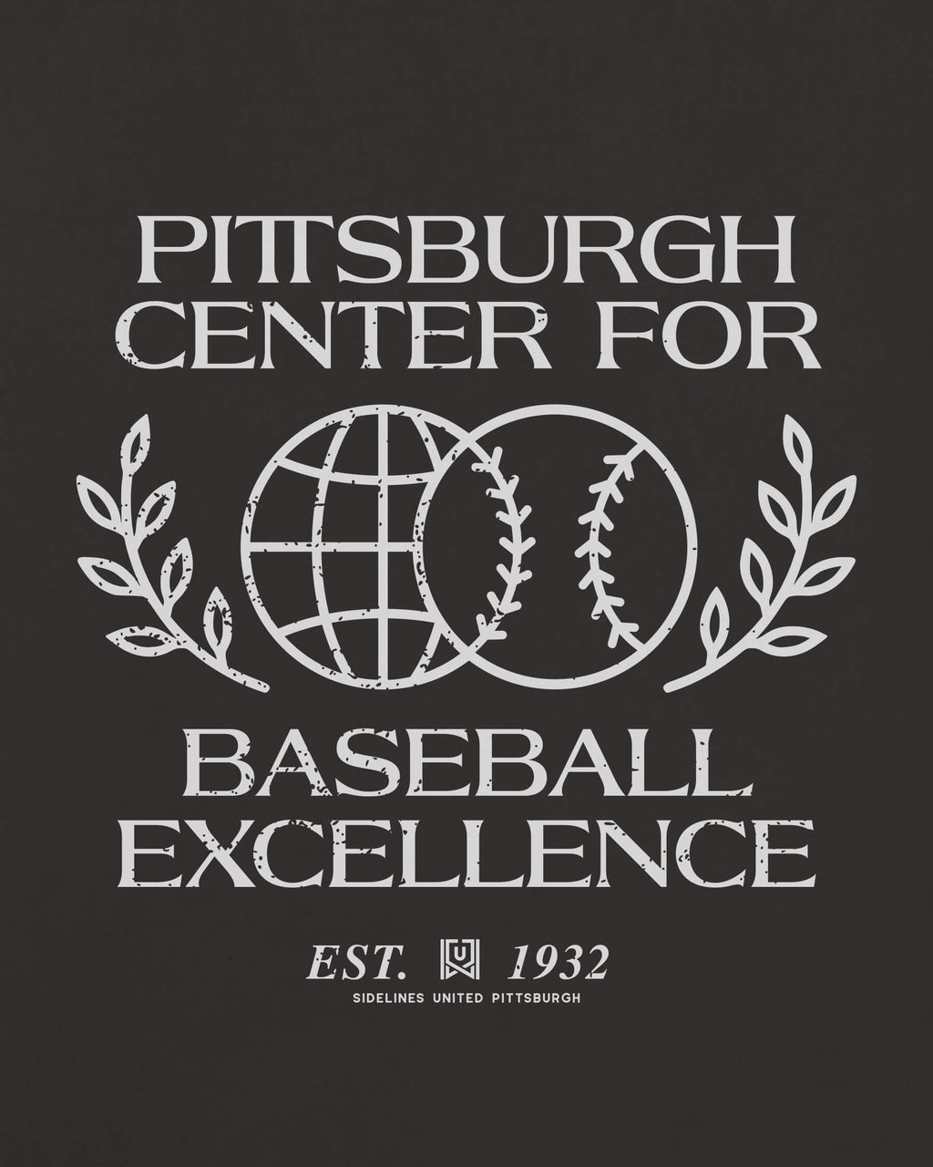 PGH Baseball Excellence Tee - Washed Black / White - Zoom
