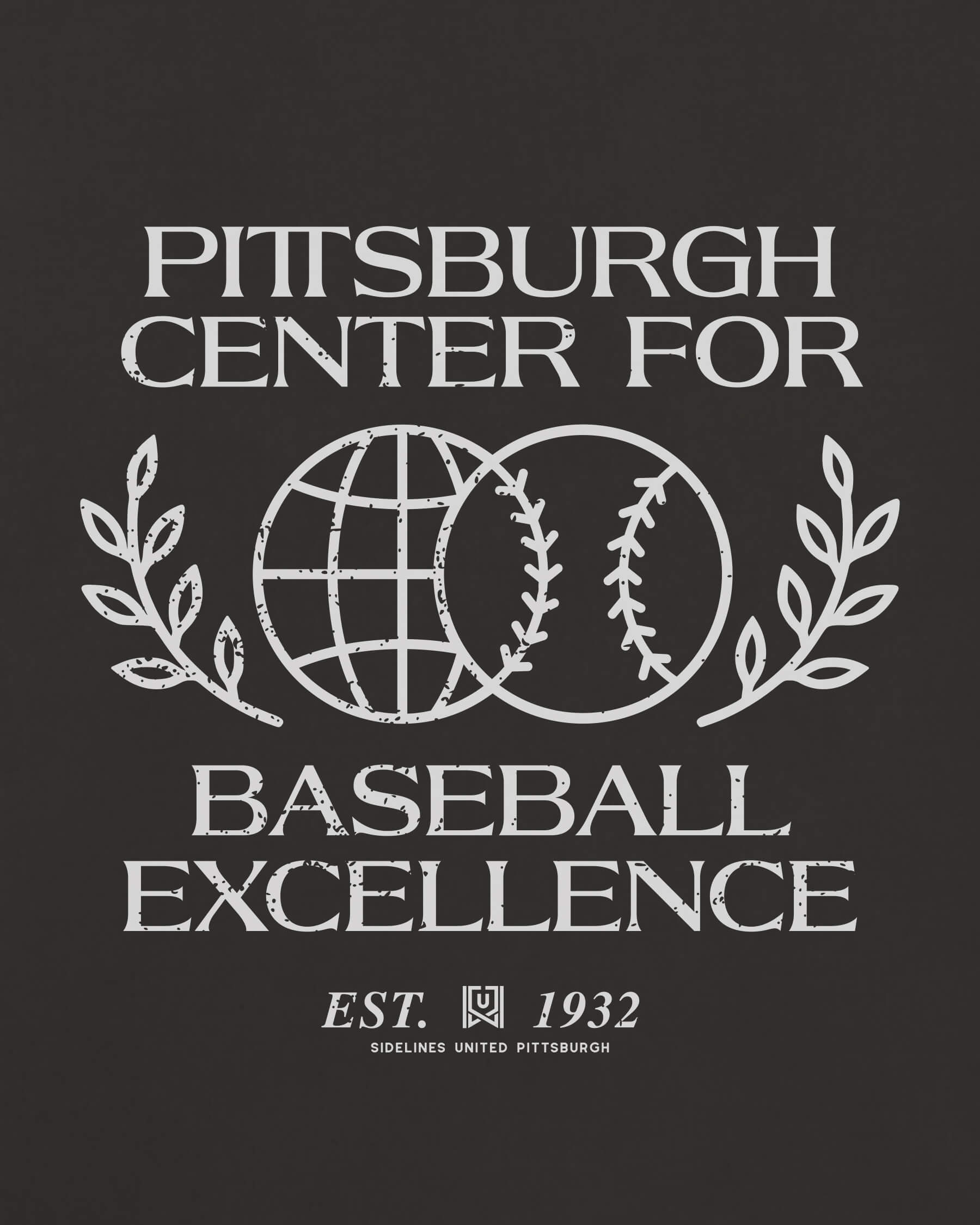 PGH Baseball Excellence Tee - Washed Black / White - Zoom