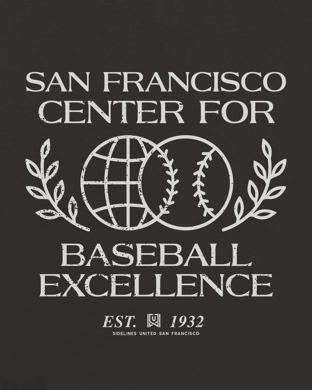 SF Baseball Excellence Tee - Washed Black / White - Zoom