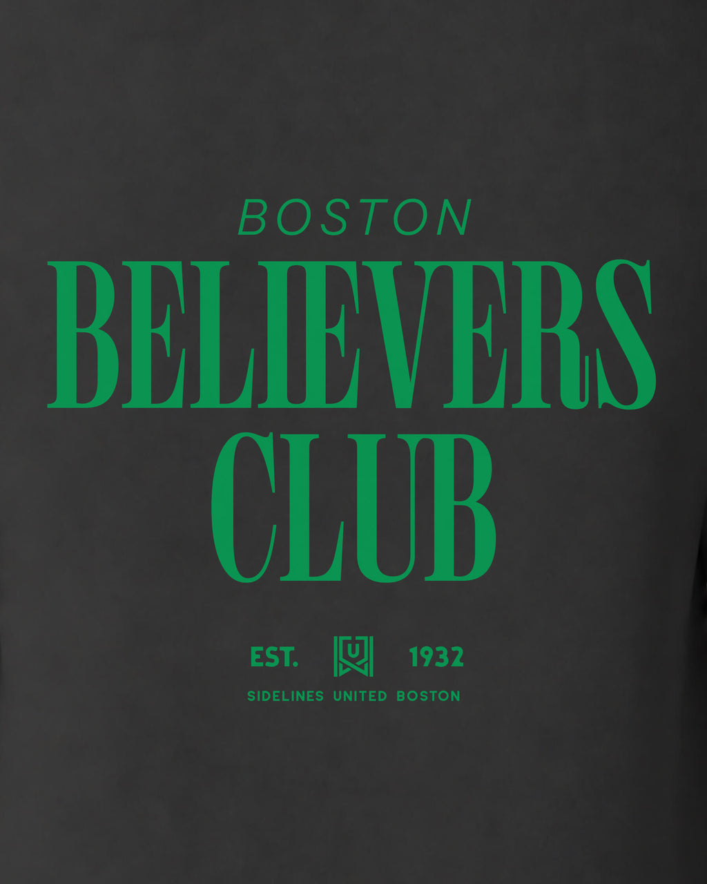 BOS Believers Club Tee - Washed Black / Green - Zoom