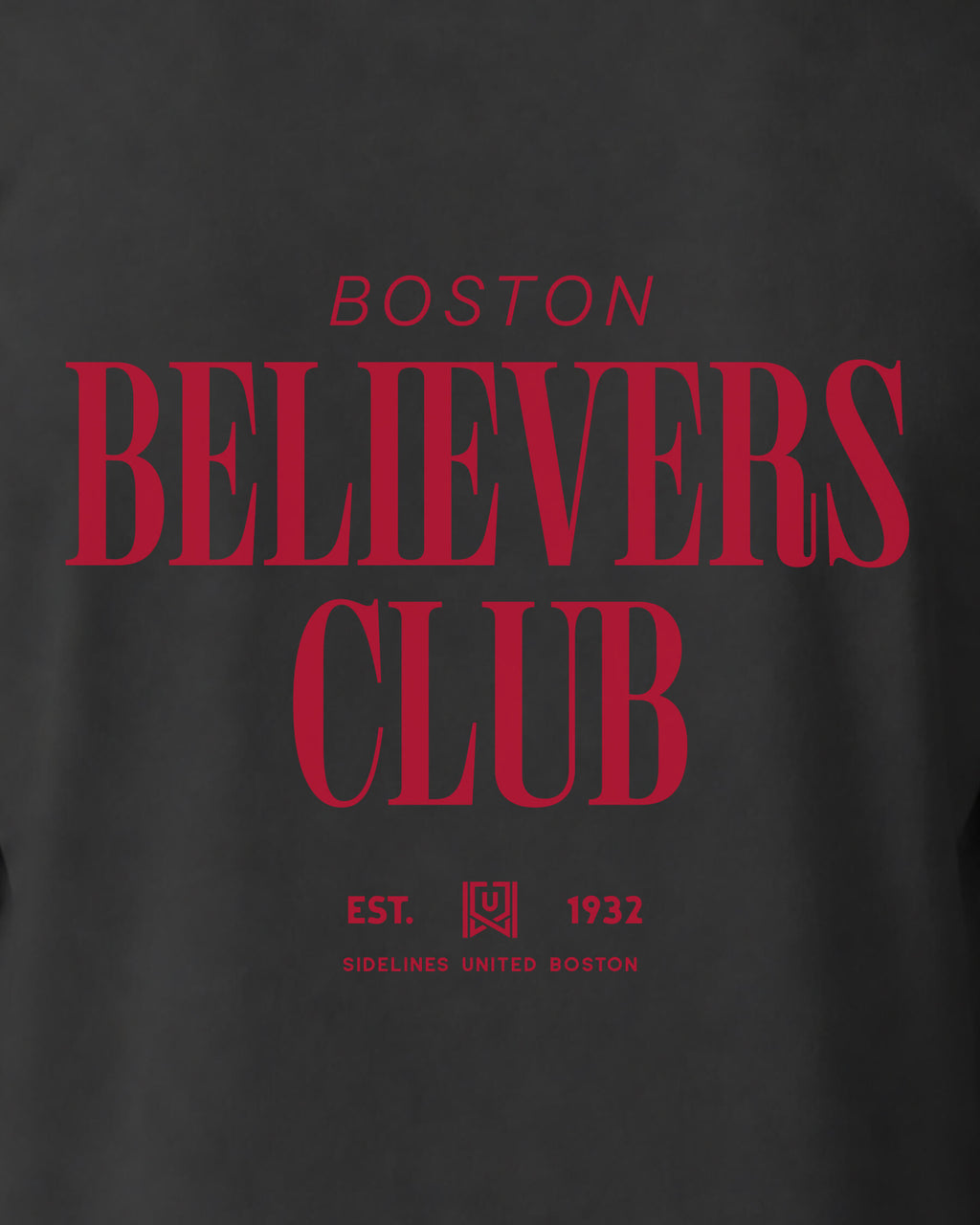 BOS Believers Club Tee - Washed Black / Red - Zoom