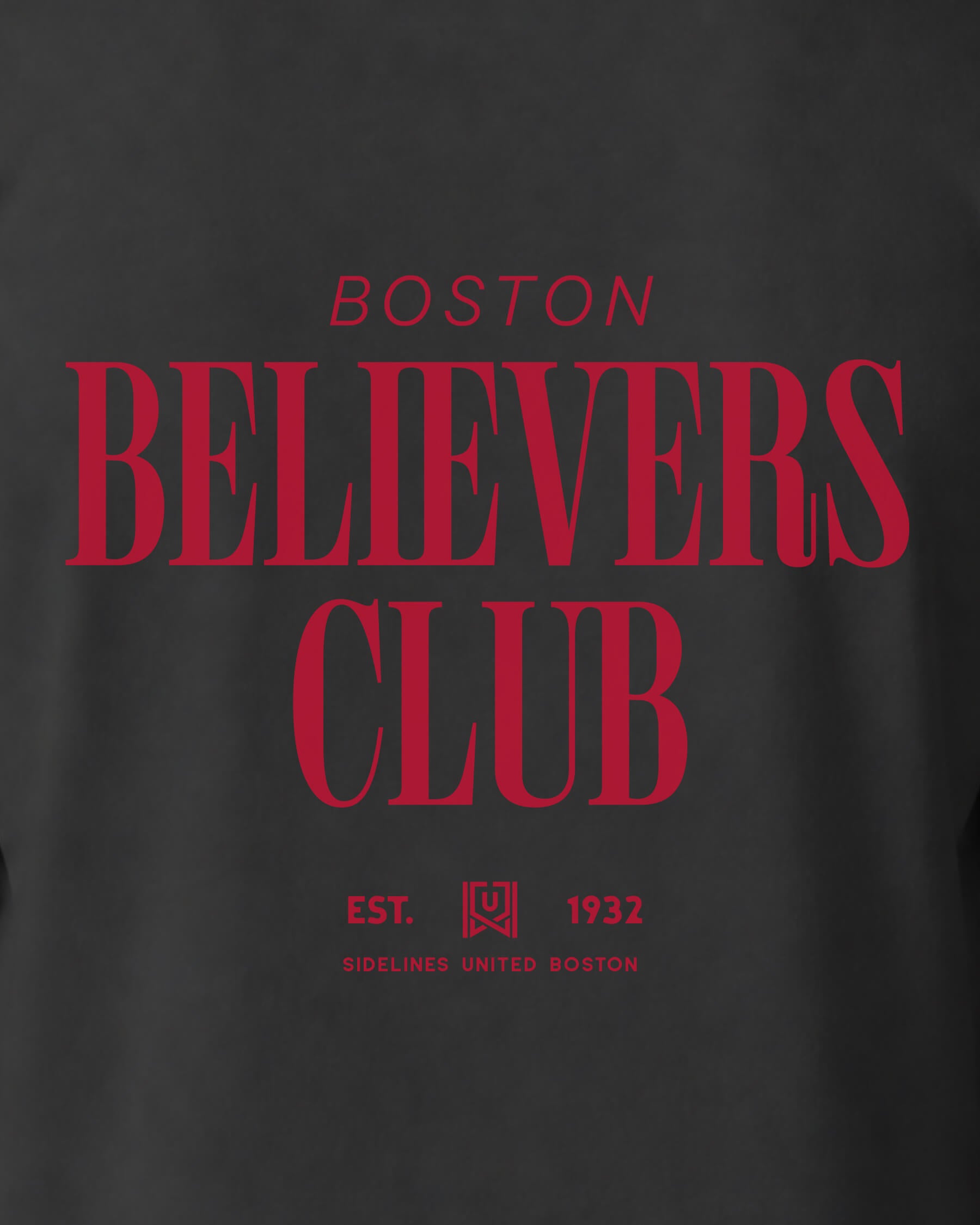 BOS Believers Club Tee - Washed Black / Red - Zoom