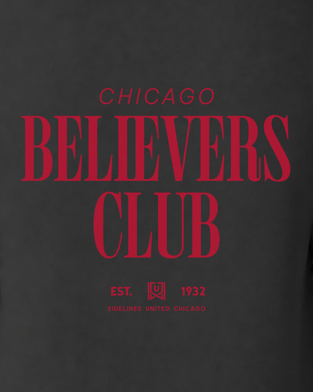 CHI Believers Club Tee - Washed Black / Red - Zoom