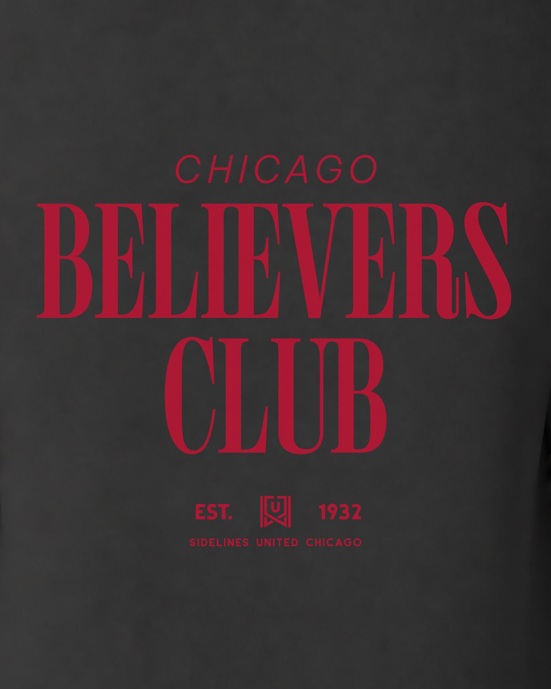 CHI Believers Club Tee - Washed Black / Red - Zoom