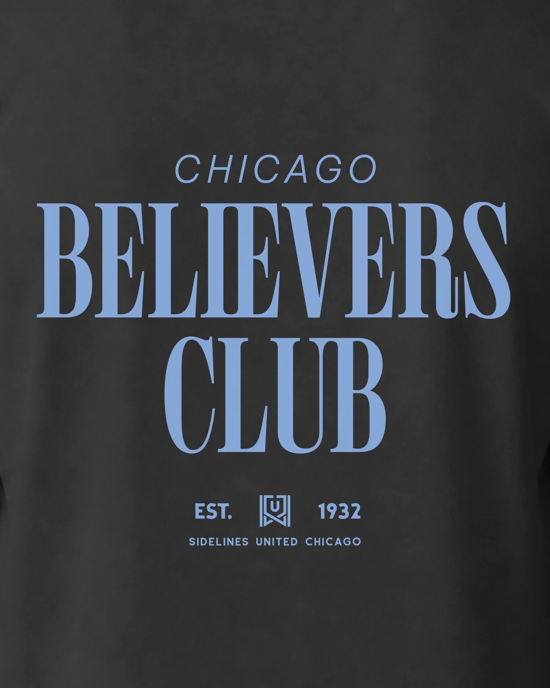 CHI Believers Club Tee - Washed Black / Blue - Zoom