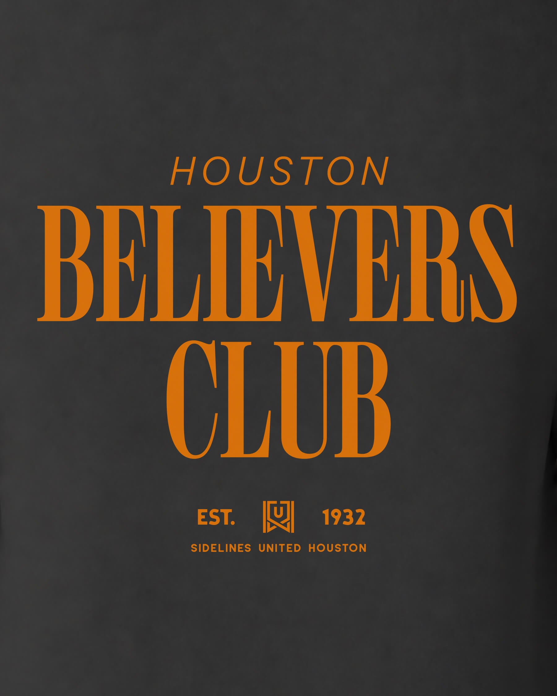 HOU Believers Club Tee - Washed Black / Orange - Zoom