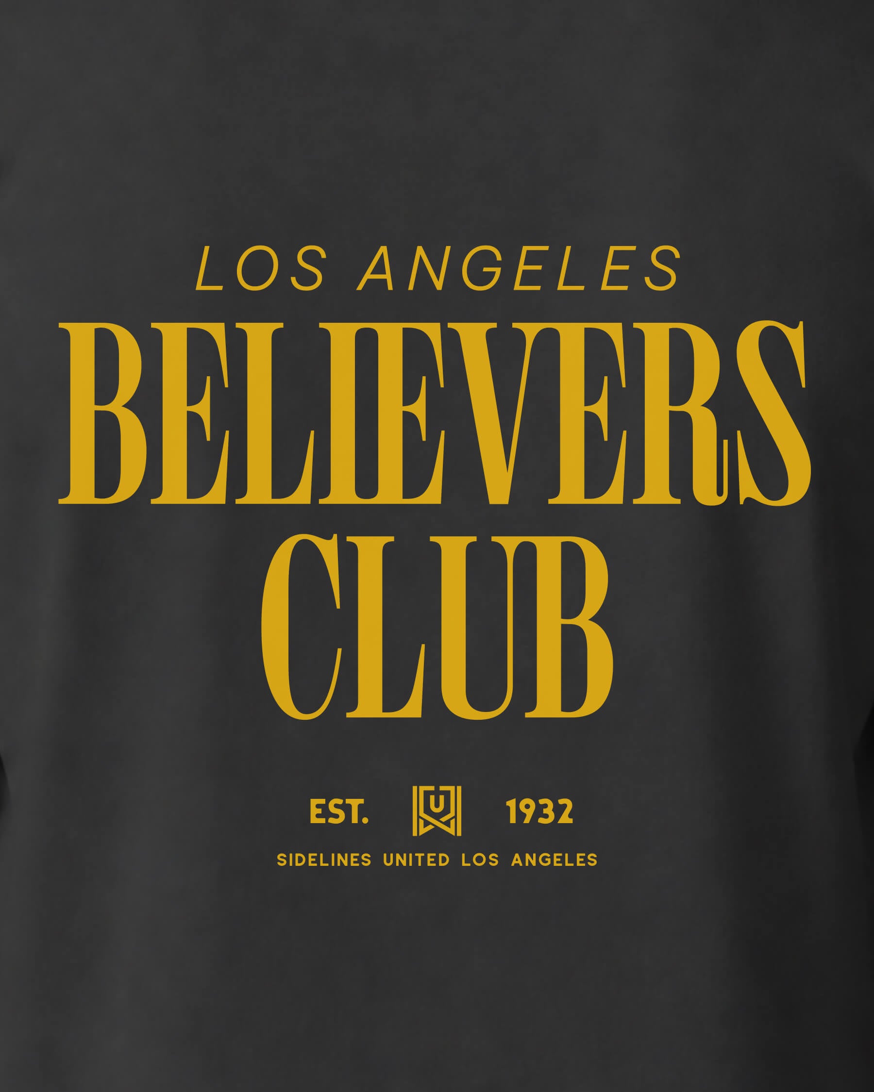 LA Believers Club Tee - Washed Black / Gold - Zoom