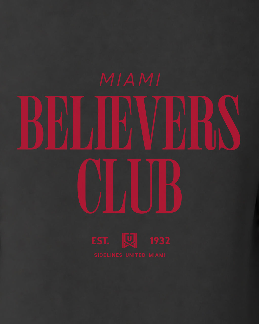 MIA Believers Club Tee - Washed Black / Red - Zoom