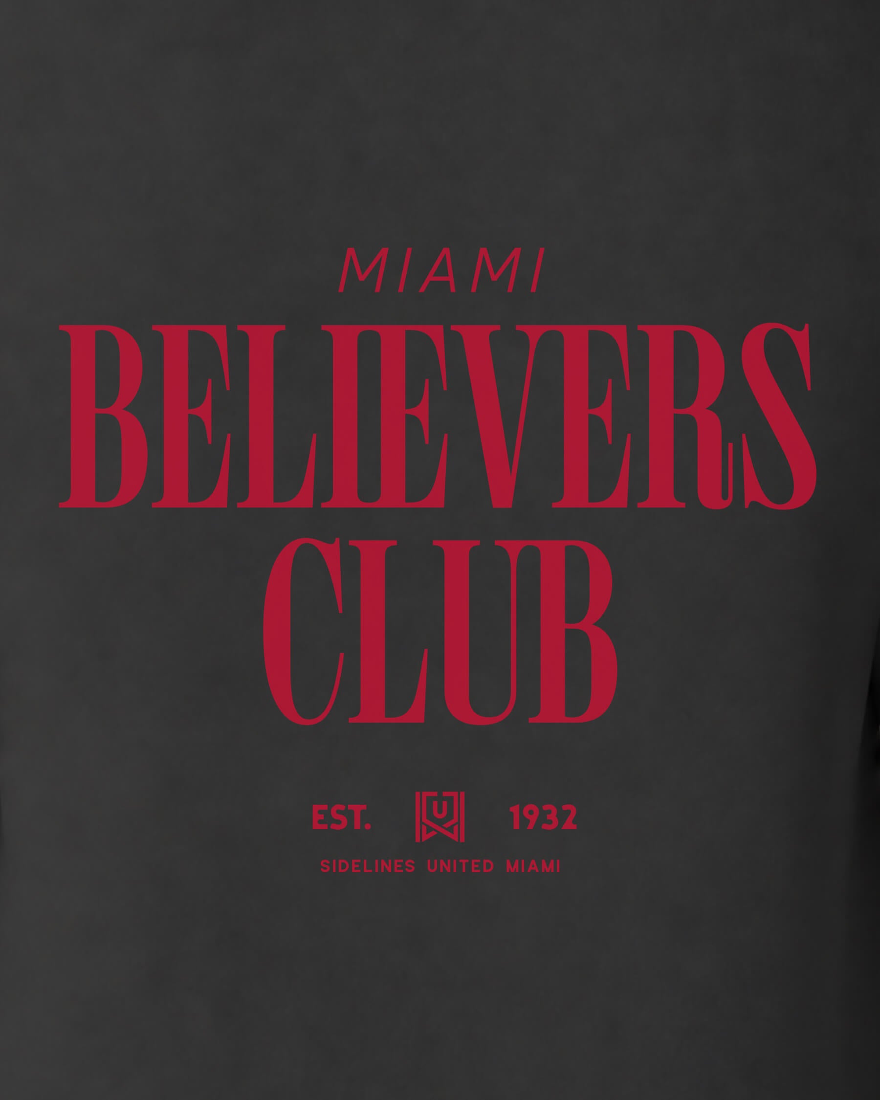 MIA Believers Club Tee - Washed Black / Red - Zoom