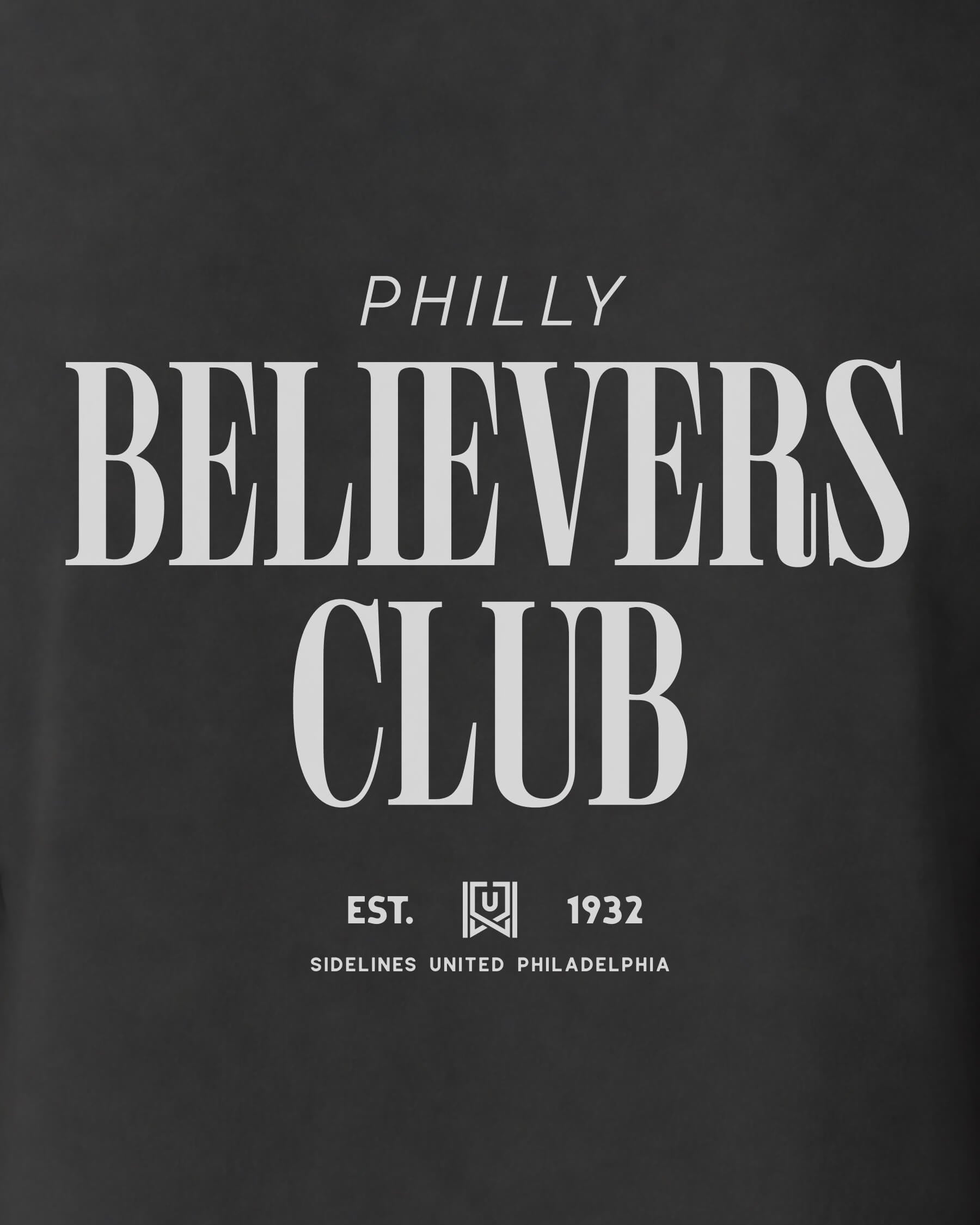 Philly Believers Club Tee - Washed Black / White - Zoom
