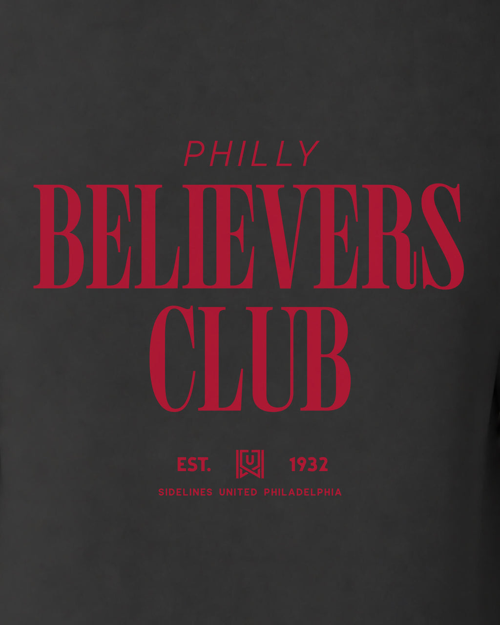 Philly Believers Club Tee - Washed Black / Red - Zoom