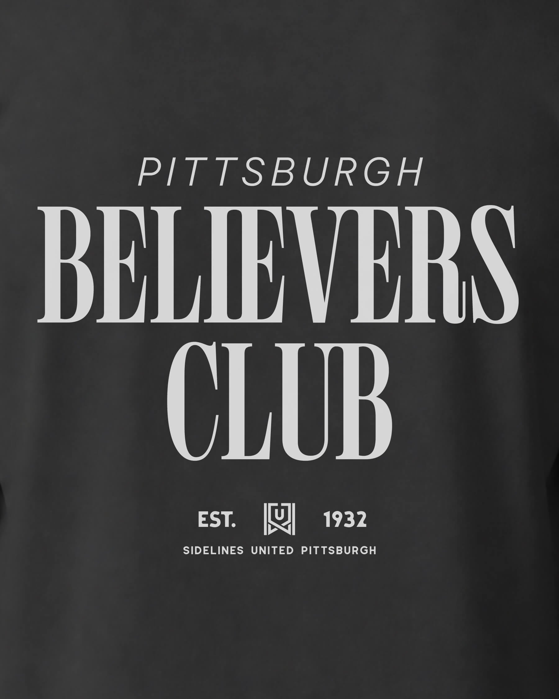 PGH Believers Club Tee - Washed Black / White - Zoom