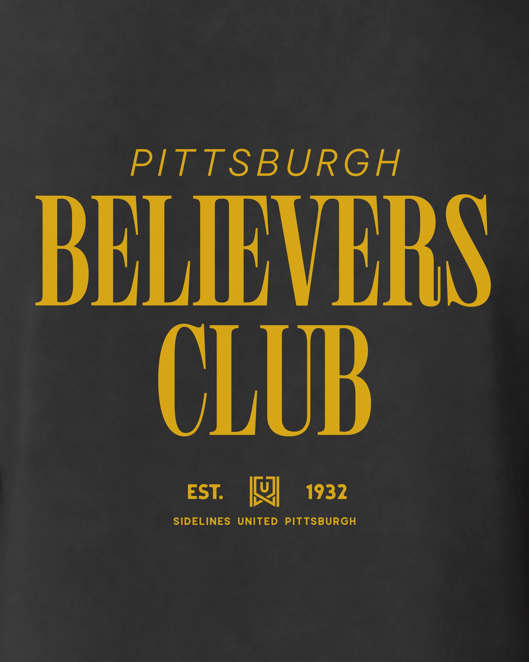 PGH Believers Club Tee - Washed Black / Gold - Zoom