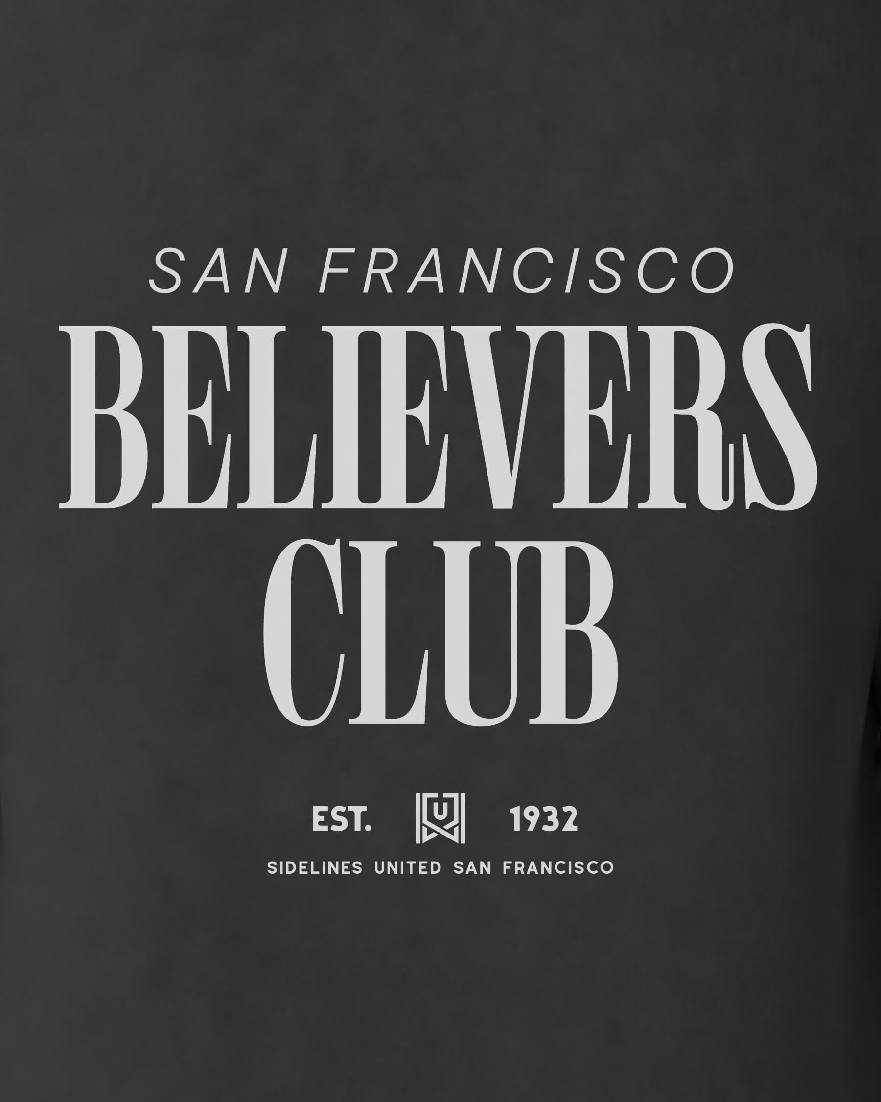SF Believers Club Tee - Washed Black / White - Zoom