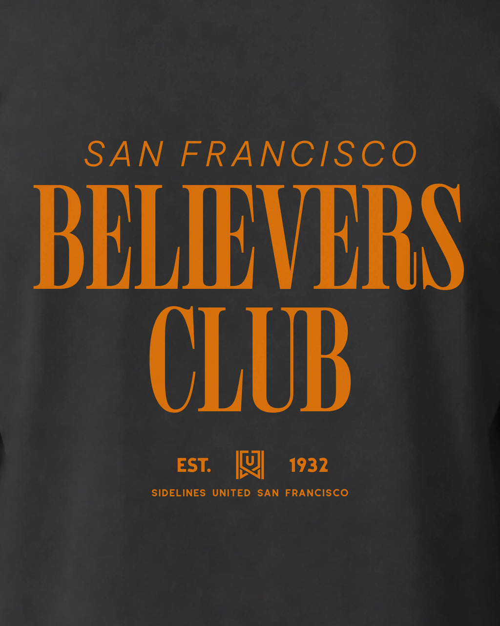 SF Believers Club Tee - Washed Black / Orange - Zoom
