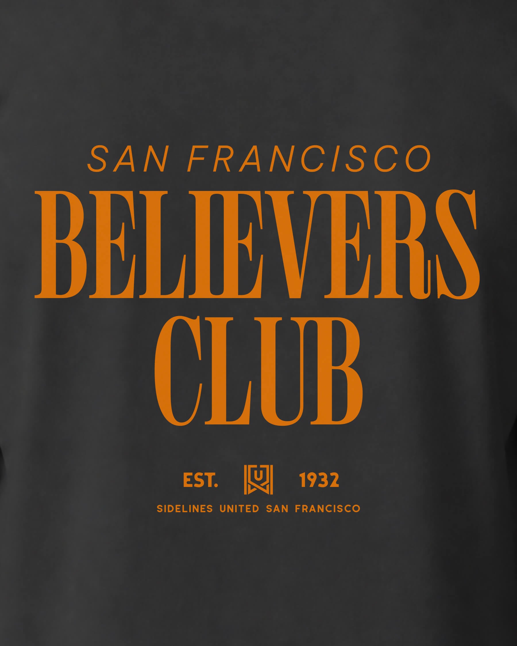 SF Believers Club Tee - Washed Black / Orange - Zoom