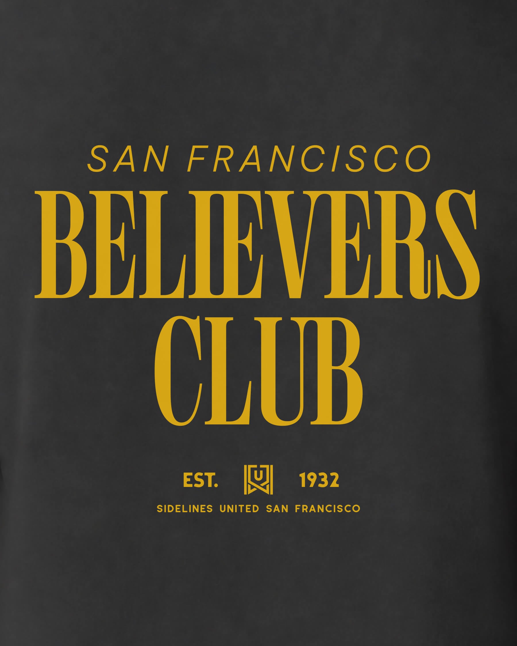 SF Believers Club Tee - Washed Black / Gold - Zoom
