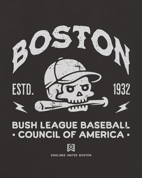 BOS Bush League BSBL Tee - Washed Black / White - Zoom