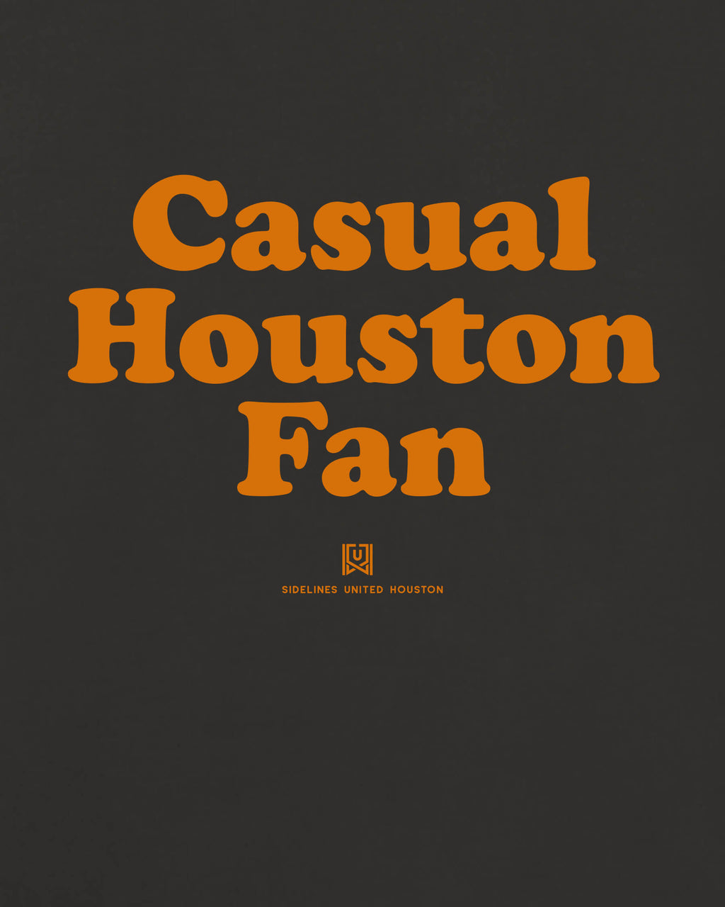 HOU Casual Fan Tee - Washed Black / Orange - Zoom