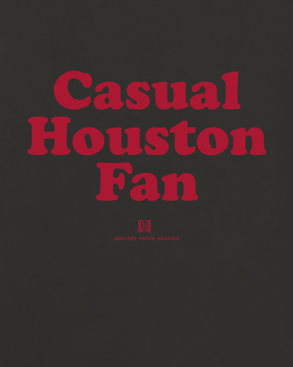 HOU Casual Fan Tee - Washed Black / Red - Zoom