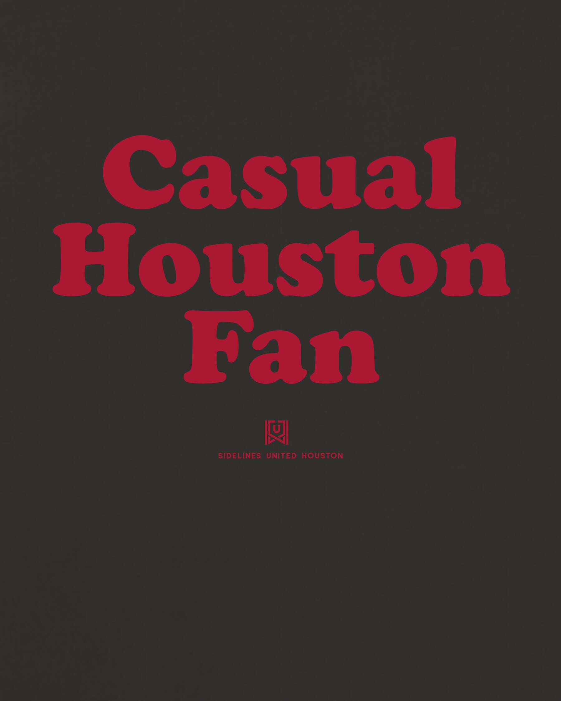HOU Casual Fan Tee - Washed Black / Red - Zoom