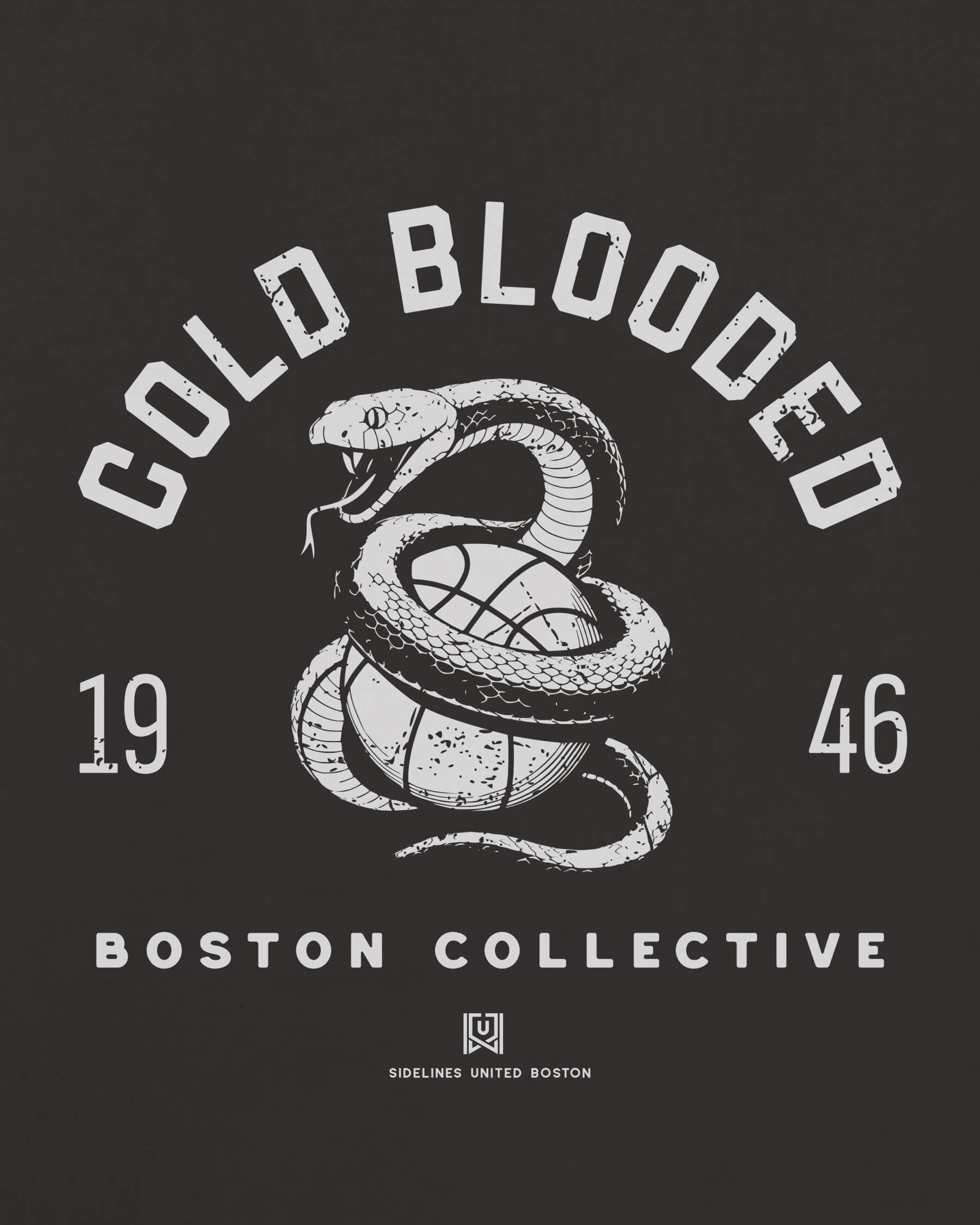 BOS Cold Blooded Tee - Washed Black / White - Zoom