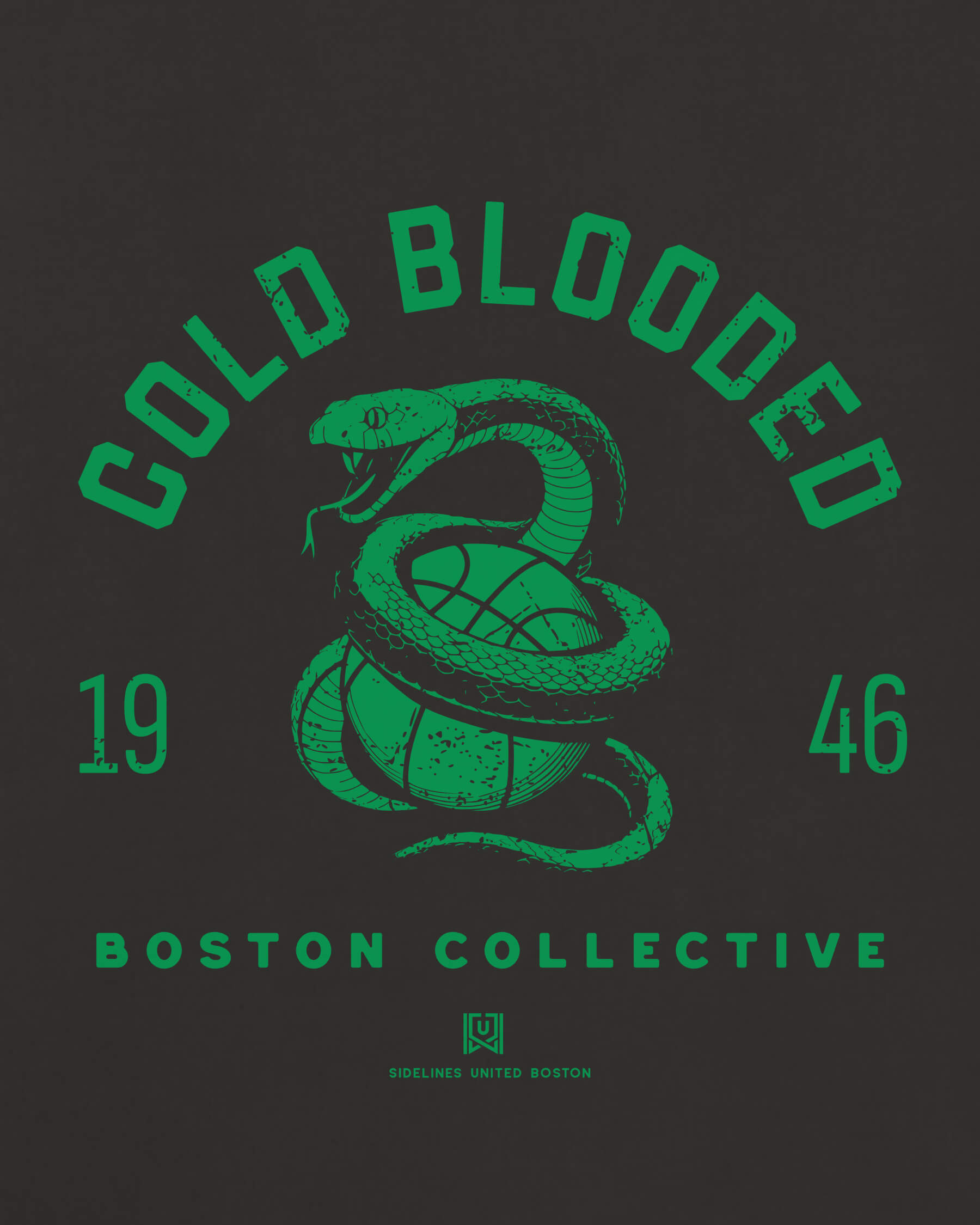 BOS Cold Blooded Tee - Washed Black / Green - Zoom
