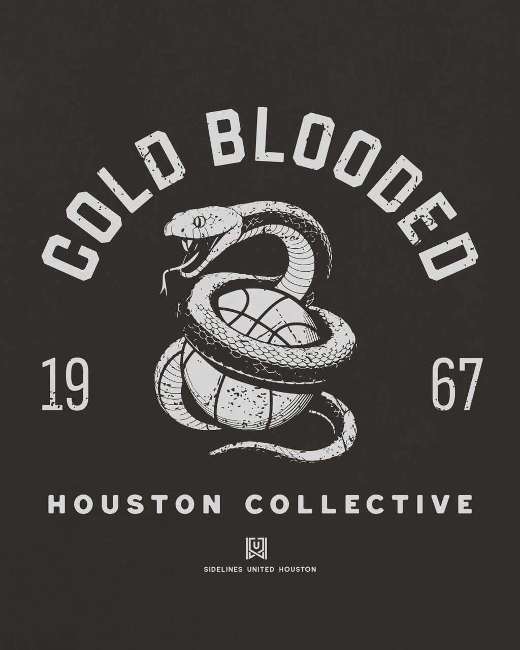 HOU Cold Blooded Tee - Washed Black / White - Zoom