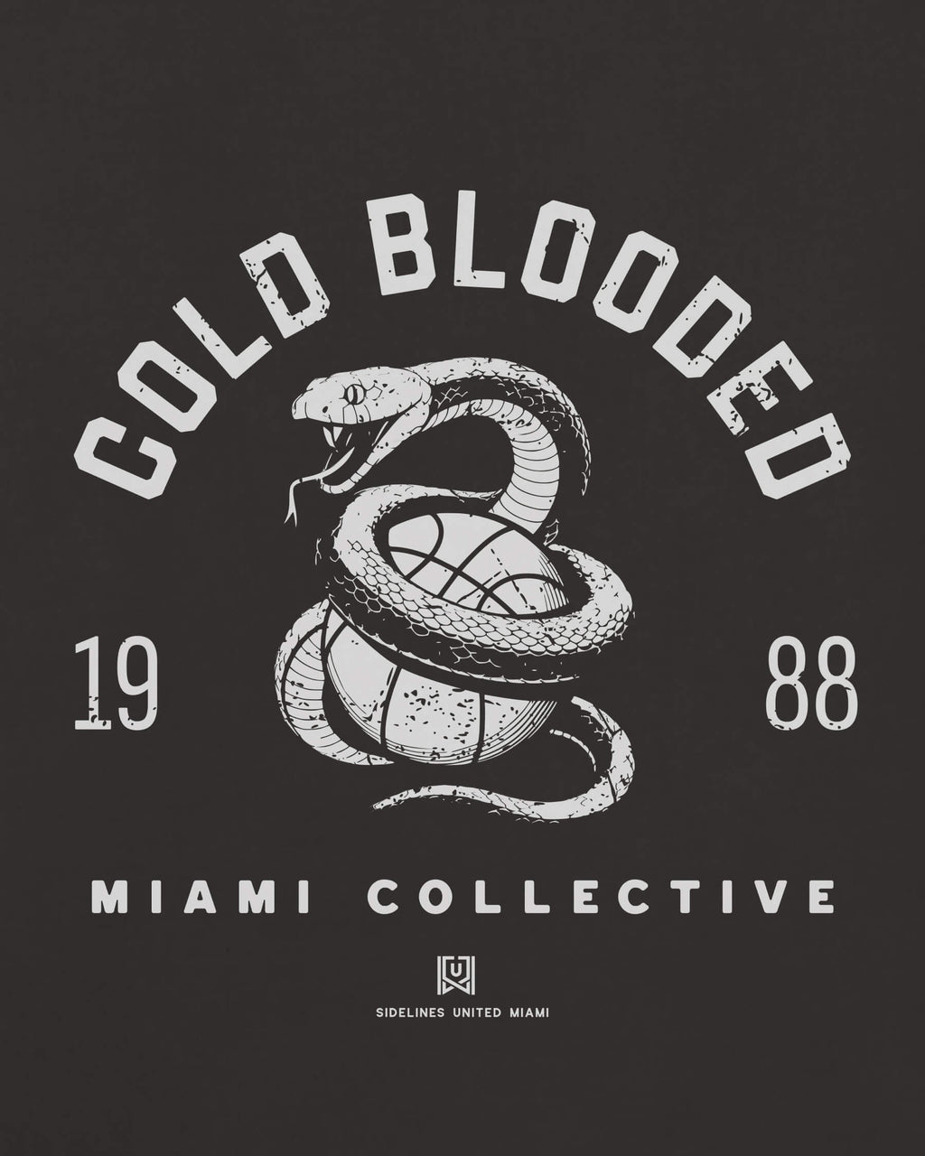 MIA Cold Blooded Tee - Washed Black / White - Zoom
