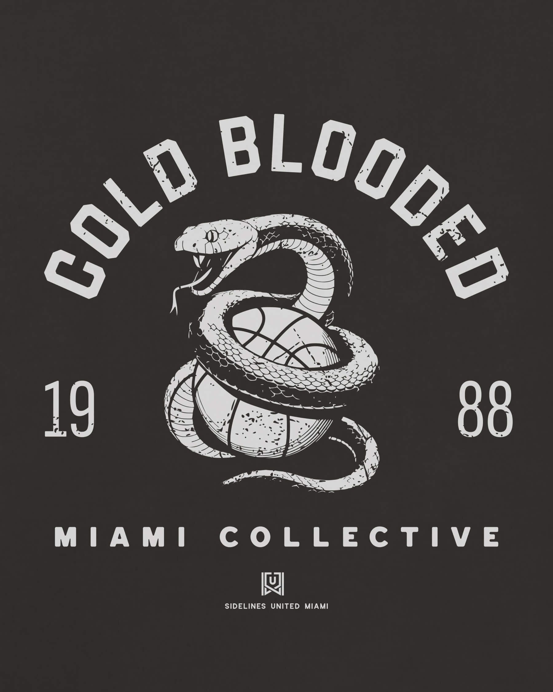 MIA Cold Blooded Tee - Washed Black / White - Zoom