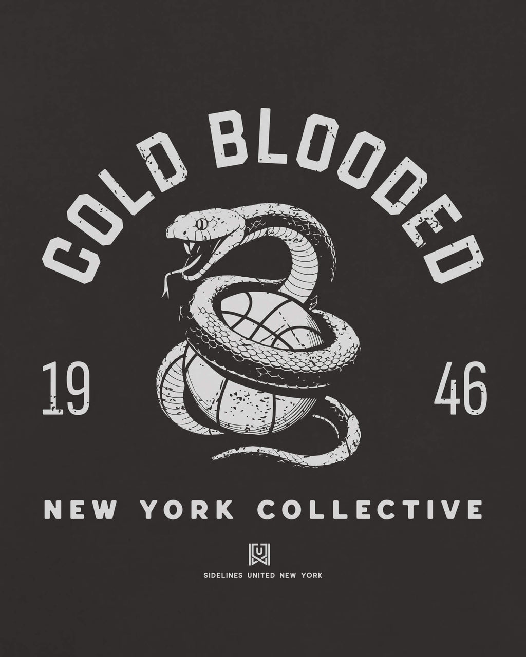 NY Cold Blooded Tee - Washed Black / White - Zoom