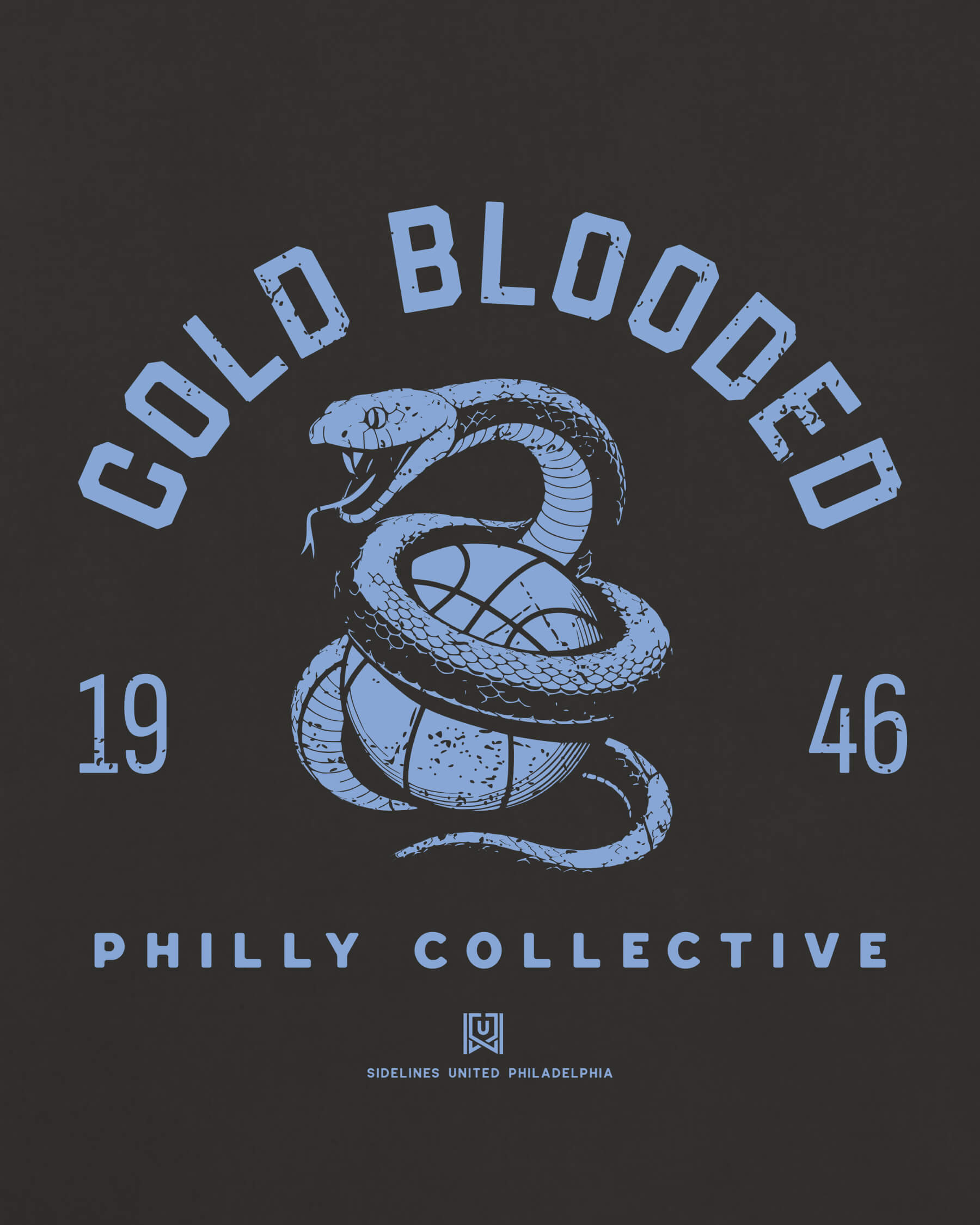 Philly Cold Blooded Tee - Washed Black / Blue - Zoom