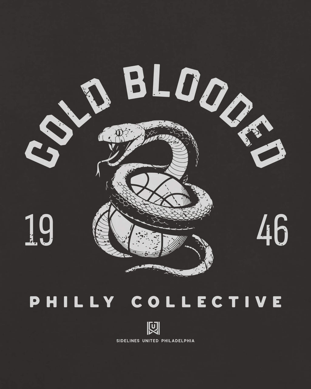 Philly Cold Blooded Tee - Washed Black / White - Zoom