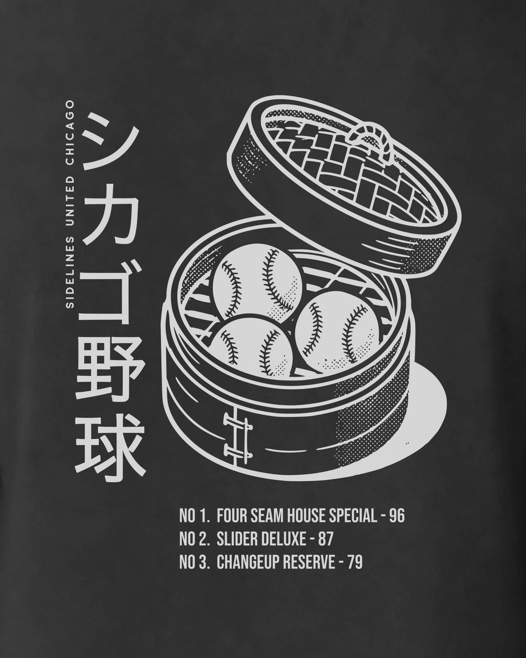 CHI Dim Sum Tee - Washed Black / White - Zoom