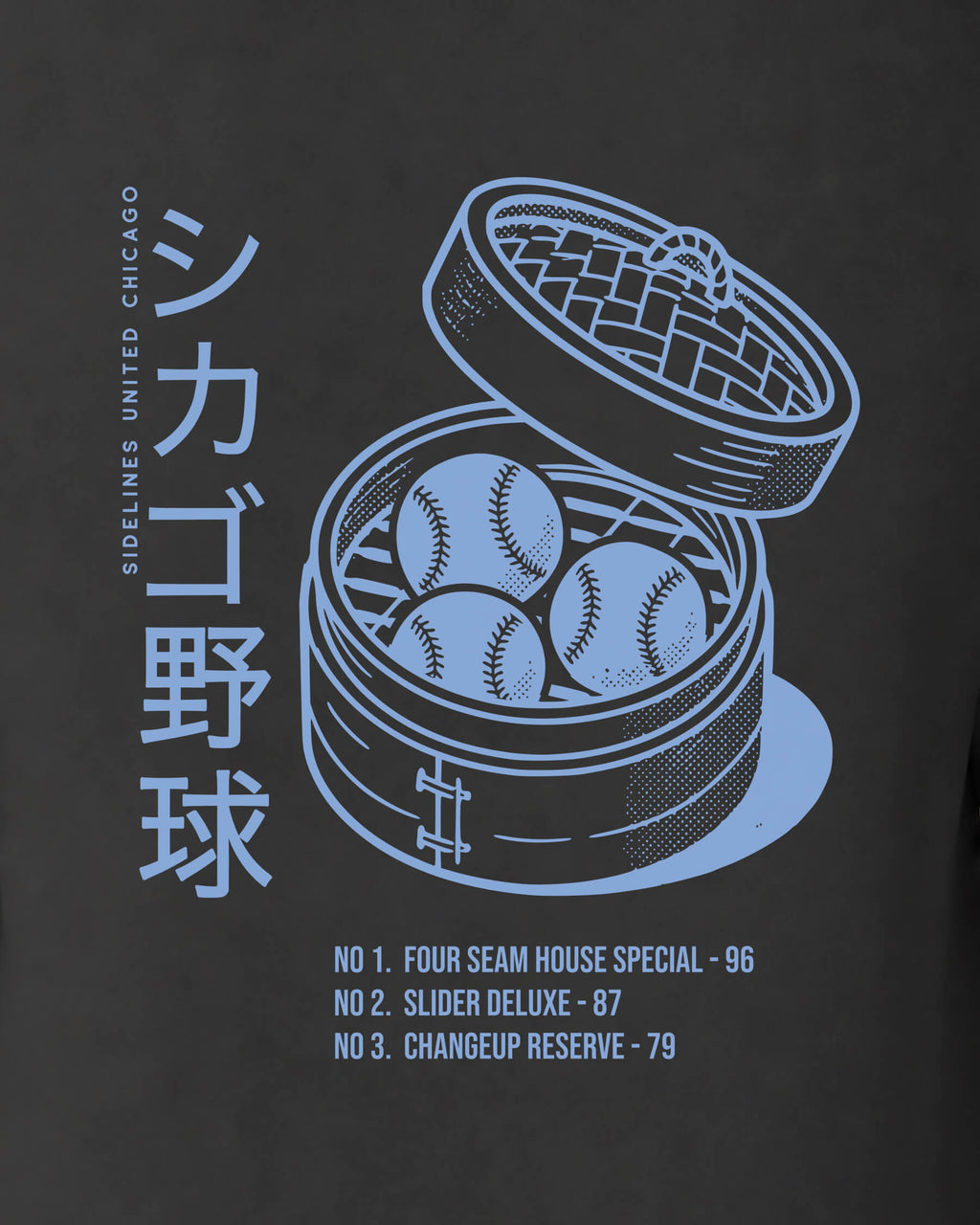 CHI Dim Sum Tee - Washed Black / Blue - Zoom