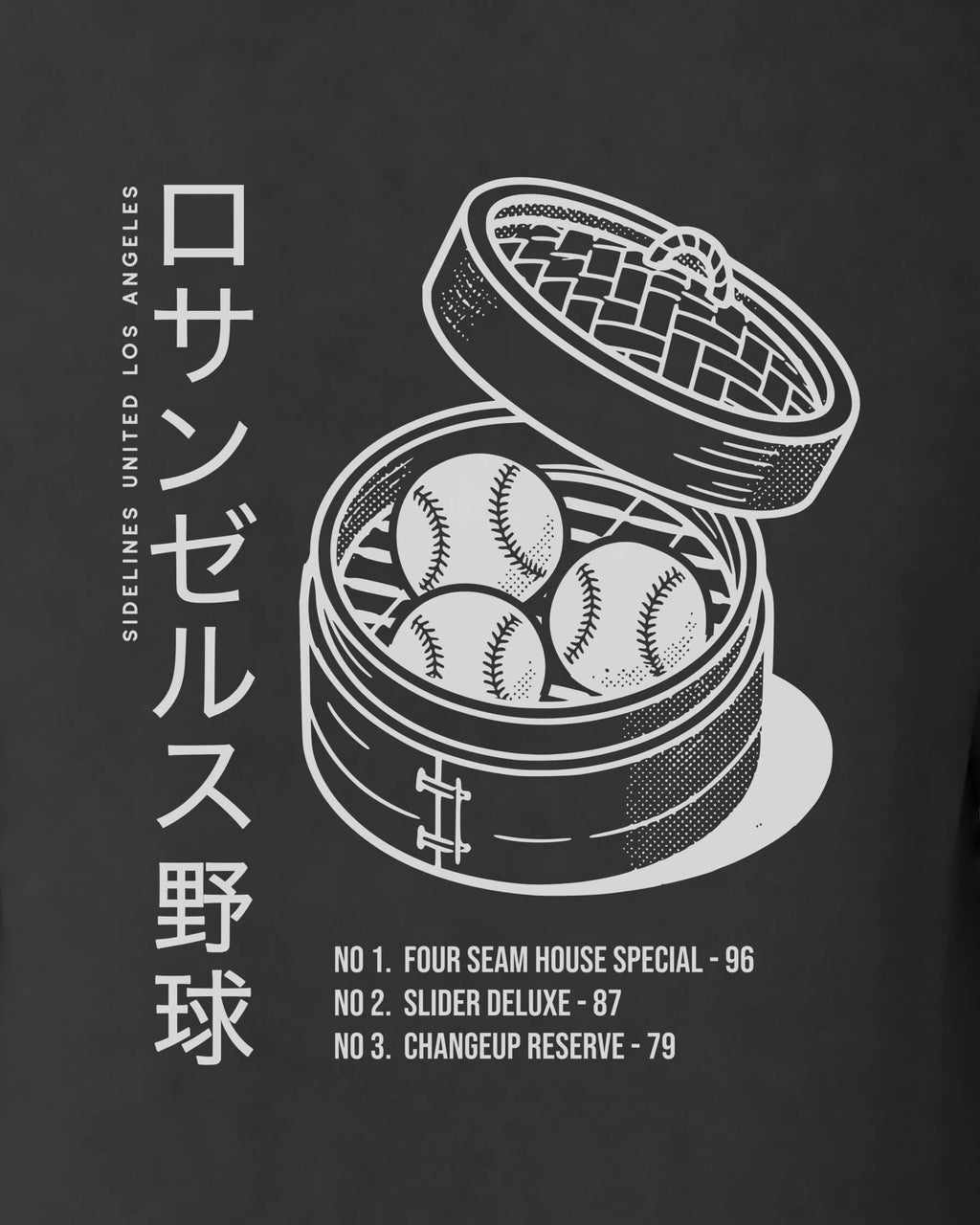 LA Dim Sum Tee - Washed Black / White - Zoom