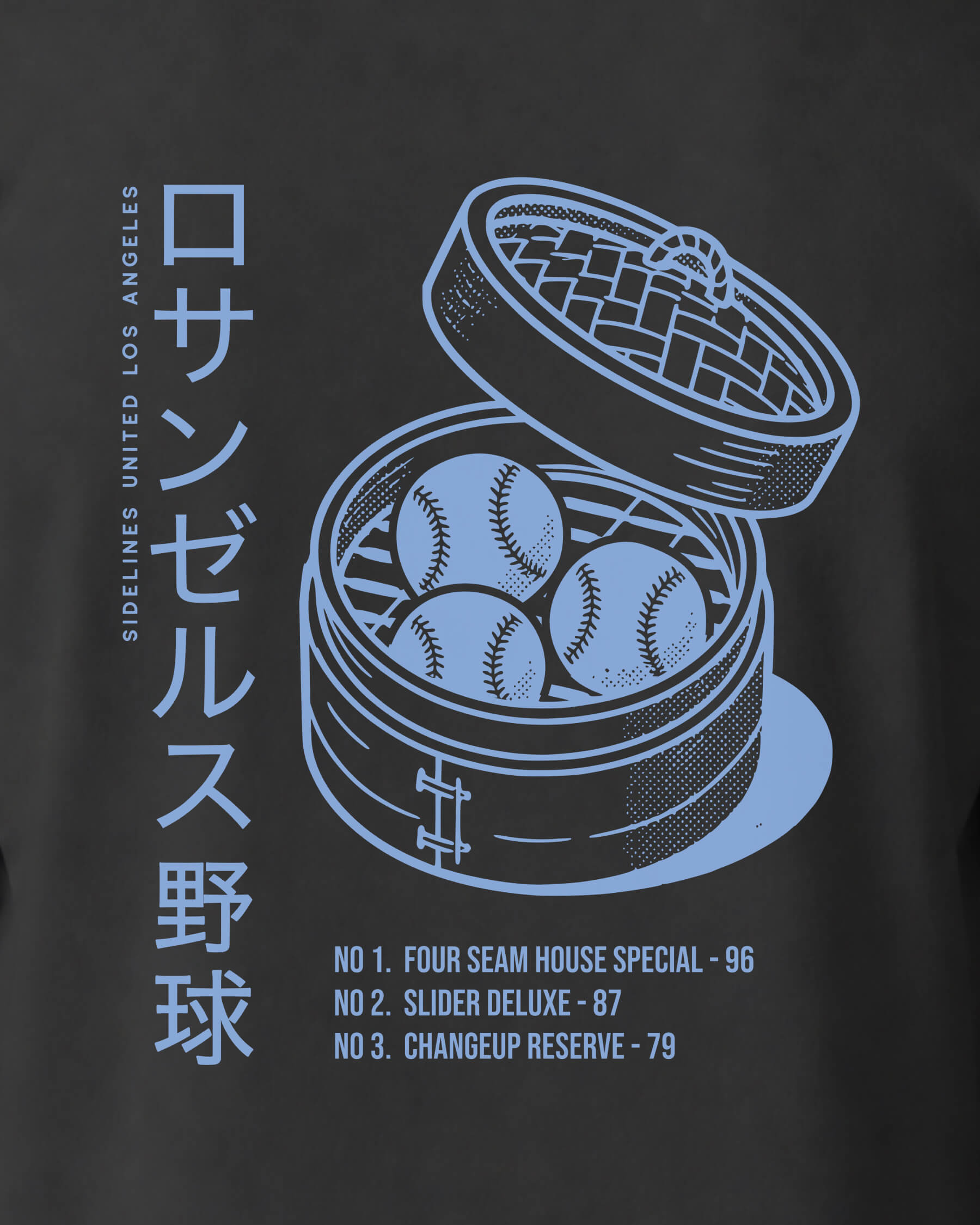 LA Dim Sum Tee - Washed Black / Blue - Zoom