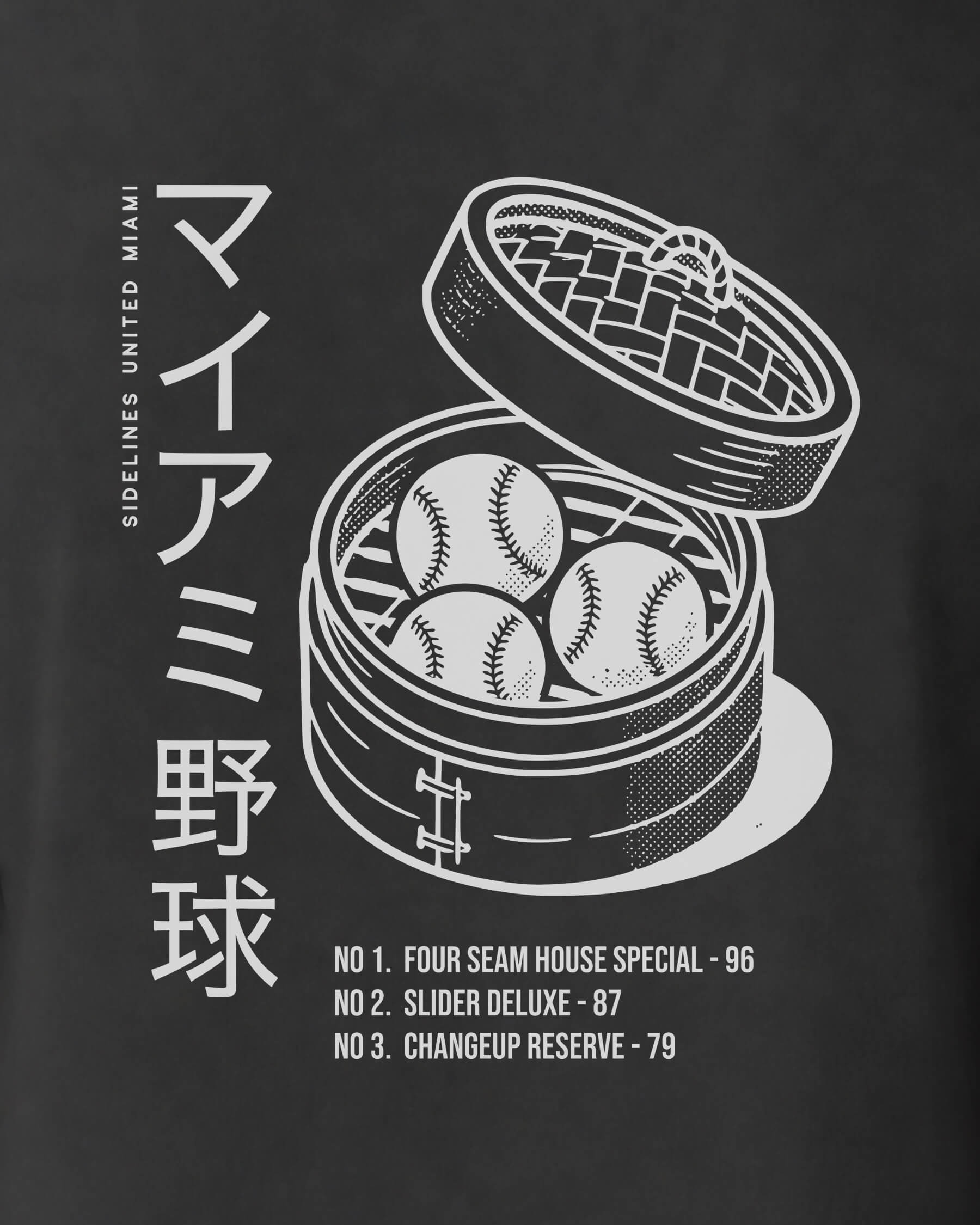 MIA Dim Sum Tee - Washed Black / White - Zoom