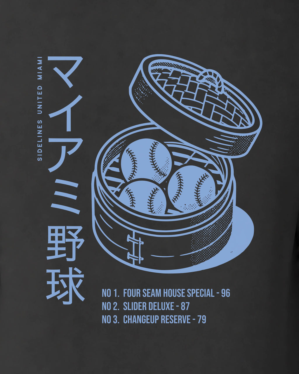 MIA Dim Sum Tee - Washed Black / Blue - Zoom